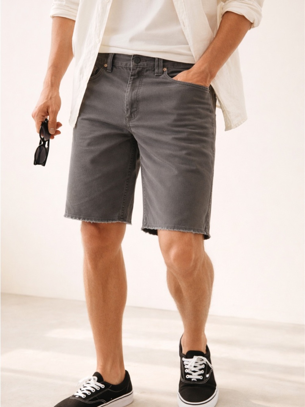 Vans Utility Skater Chino Shorts Stretch Twill Raw Hem Size 30
